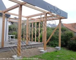 Janvier Constructions Bois - Trégastel - Création extension carport terrasse couverte TREGASTEL 22